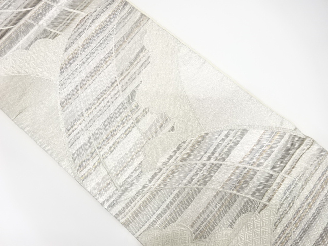 波に雲模様織出し袋帯